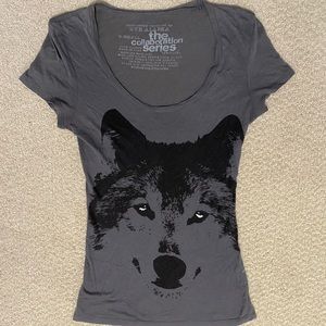 Nollie Grey Wolf Women’s T-Shirt; Size: XS